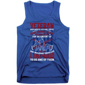 Proud Veteran Us Flag Memorial Day 4th Of July Veteran's Day Meaningful Gift Tank Top