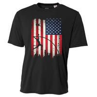 Pole Vault USA American Flag 4th of July Jump Sports Gift Cooling Performance Crew T-Shirt