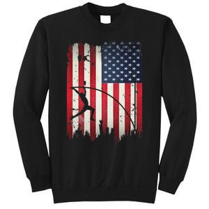 Pole Vault USA American Flag 4th of July Jump Sports Gift Sweatshirt