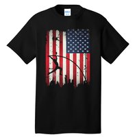 Pole Vault USA American Flag 4th of July Jump Sports Gift Tall T-Shirt