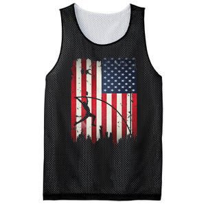 Pole Vault USA American Flag 4th of July Jump Sports Gift Mesh Reversible Basketball Jersey Tank