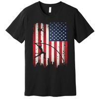 Pole Vault USA American Flag 4th of July Jump Sports Gift Premium T-Shirt