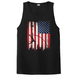 Pole Vault USA American Flag 4th of July Jump Sports Gift PosiCharge Competitor Tank