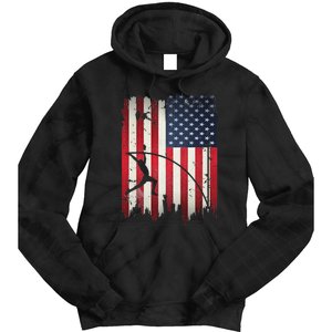 Pole Vault USA American Flag 4th of July Jump Sports Gift Tie Dye Hoodie