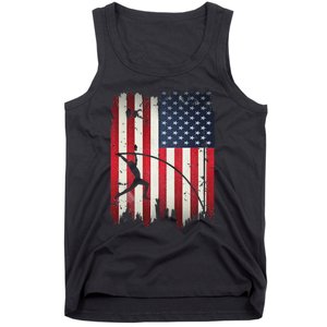 Pole Vault USA American Flag 4th of July Jump Sports Gift Tank Top