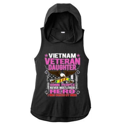 Proud Vietnam Veteran Daughter Gift I Was Raised By Mine Gift Ladies PosiCharge Tri-Blend Wicking Draft Hoodie Tank