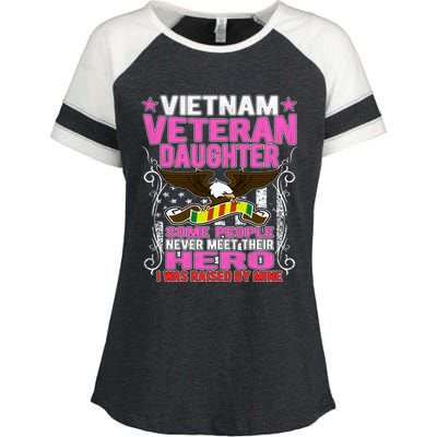 Proud Vietnam Veteran Daughter Gift I Was Raised By Mine Gift Enza Ladies Jersey Colorblock Tee