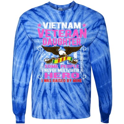 Proud Vietnam Veteran Daughter Gift I Was Raised By Mine Gift Tie-Dye Long Sleeve Shirt