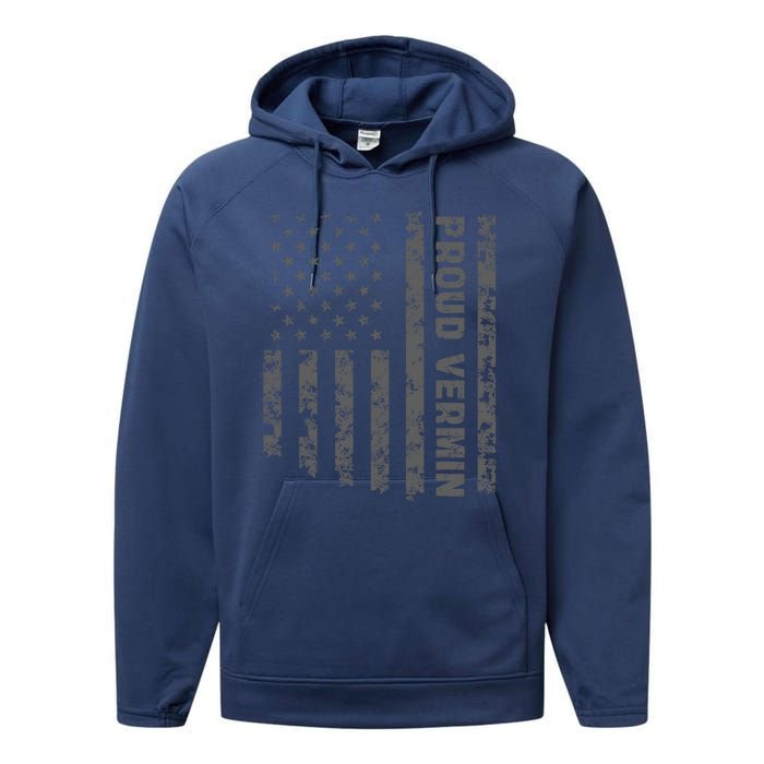 Proud Vermin Vote Blue 2024 Anti Trump Performance Fleece Hoodie