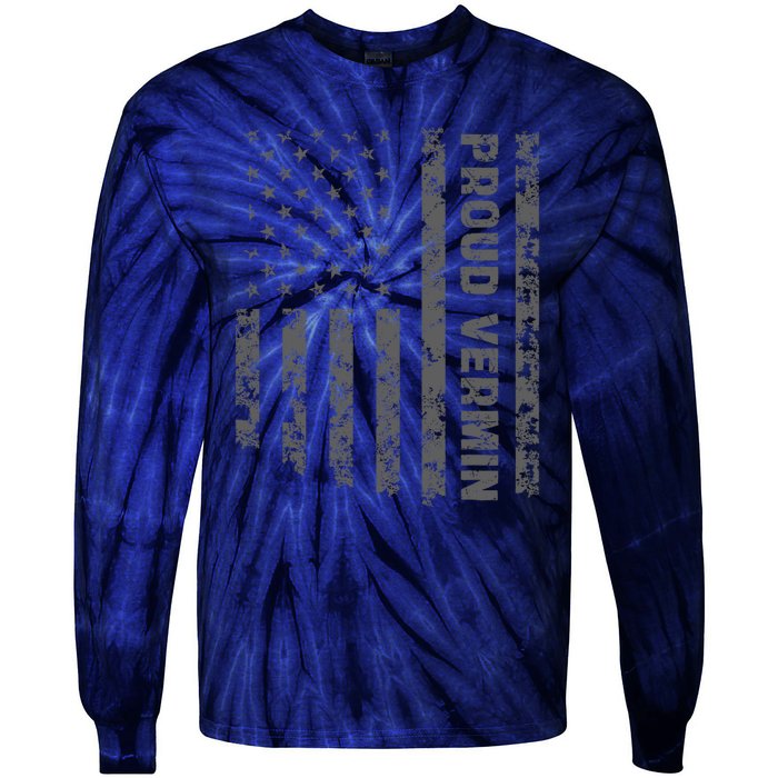 Proud Vermin Vote Blue 2024 Anti Trump Tie-Dye Long Sleeve Shirt