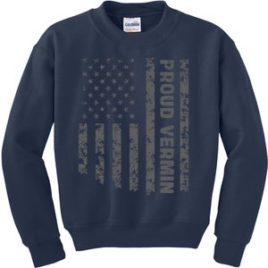 Proud Vermin Vote Blue 2024 Anti Trump Kids Sweatshirt