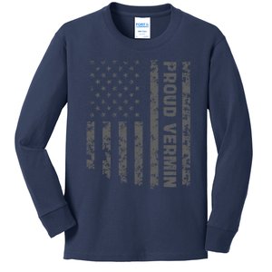 Proud Vermin Vote Blue 2024 Anti Trump Kids Long Sleeve Shirt