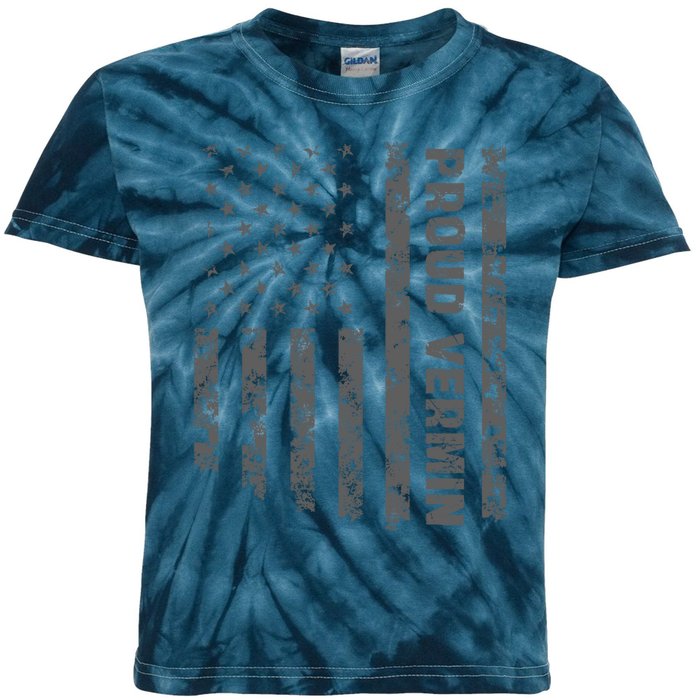 Proud Vermin Vote Blue 2024 Anti Trump Kids Tie-Dye T-Shirt