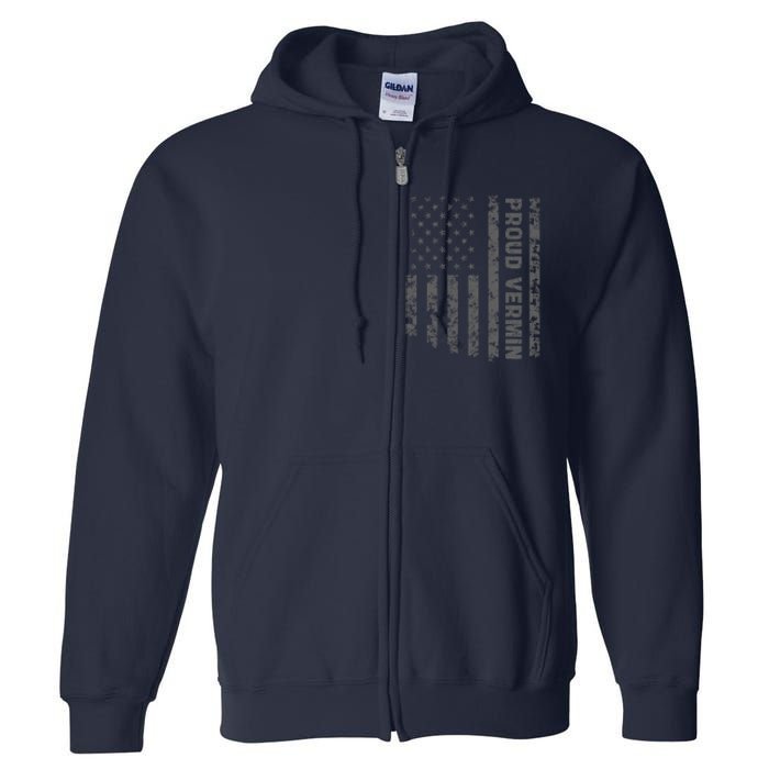 Proud Vermin Vote Blue 2024 Anti Trump Full Zip Hoodie