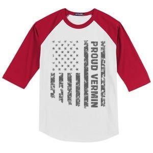 Proud Vermin Vote Blue 2024 Anti Trump Kids Colorblock Raglan Jersey