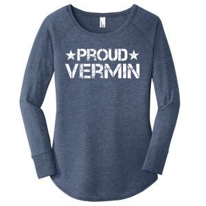 Proud Vermin Vote Blue 2024 Anti Trump Women's Perfect Tri Tunic Long Sleeve Shirt