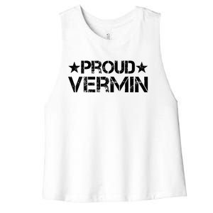 Proud Vermin Vote Blue 2024 Anti Trump Women's Racerback Cropped Tank