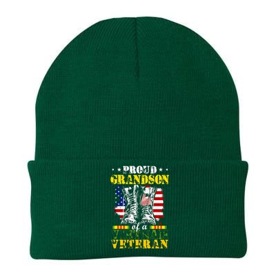 Proud Vietnam Veteran Grandson Raised By My Hero Knit Cap Winter Beanie