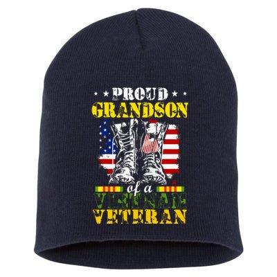 Proud Vietnam Veteran Grandson Raised By My Hero Short Acrylic Beanie