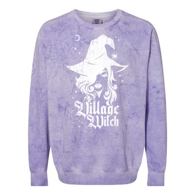 Pagan Vintage Village Witch Cool Gift Colorblast Crewneck Sweatshirt