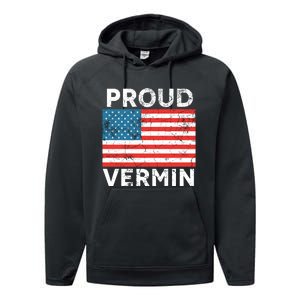 Proud Vermin Vote Blue 2024 Anti Trump Performance Fleece Hoodie