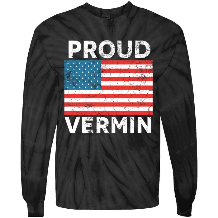 Proud Vermin Vote Blue 2024 Anti Trump Tie-Dye Long Sleeve Shirt