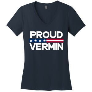 Proud Vermin Vote Blue 2024 Anti Trump Women's V-Neck T-Shirt