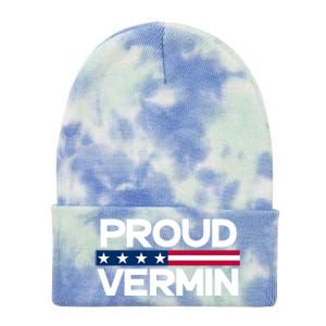 Proud Vermin Vote Blue 2024 Anti Trump Tie Dye 12in Knit Beanie