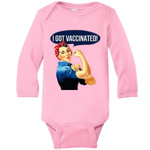 Pro Vaccine Vaccinated Rosie The Riveter Vaccinator Baby Long Sleeve Bodysuit