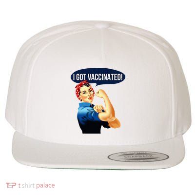 Pro Vaccine Vaccinated Rosie The Riveter Vaccinator Wool Snapback Cap