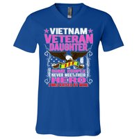 Proud Vietnam Veteran Daughter Gift Cool Gift I Was Raised By Mine Gift V-Neck T-Shirt