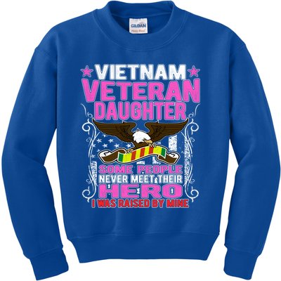 Proud Vietnam Veteran Daughter Gift Cool Gift I Was Raised By Mine Gift Kids Sweatshirt