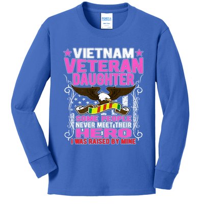 Proud Vietnam Veteran Daughter Gift Cool Gift I Was Raised By Mine Gift Kids Long Sleeve Shirt