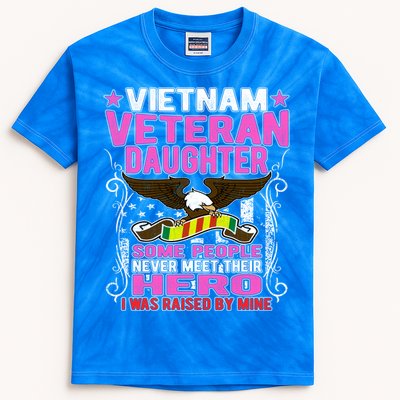 Proud Vietnam Veteran Daughter Gift Cool Gift I Was Raised By Mine Gift Kids Tie-Dye T-Shirt