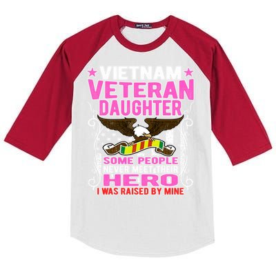 Proud Vietnam Veteran Daughter Gift Cool Gift I Was Raised By Mine Gift Kids Colorblock Raglan Jersey