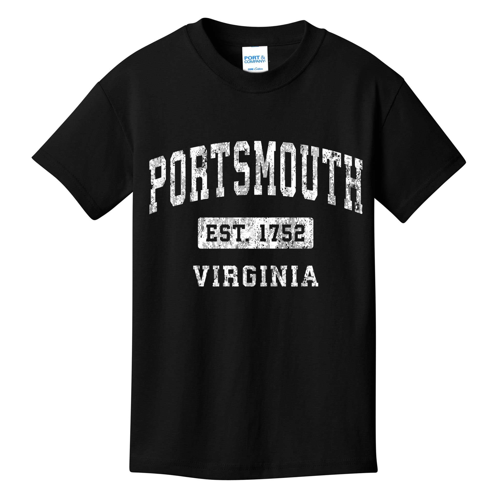 Portsmouth Virginia Va Vintage Established Sports Kids T-Shirt