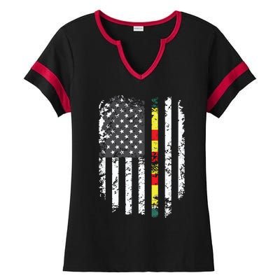 Proud Vietnam Veteran Us Flag Ribbon Father Gift Ladies Halftime Notch Neck Tee