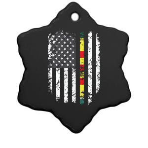 Proud Vietnam Veteran Us Flag Ribbon Father Gift Ceramic Star Ornament