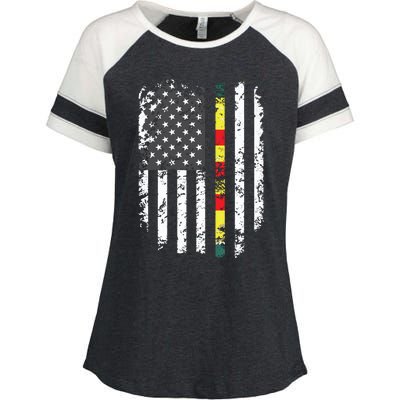 Proud Vietnam Veteran Us Flag Ribbon Father Gift Enza Ladies Jersey Colorblock Tee