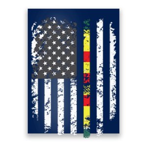 Proud Vietnam Veteran Us Flag Ribbon Father Gift Poster