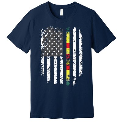 Proud Vietnam Veteran Us Flag Ribbon Father Gift Premium T-Shirt