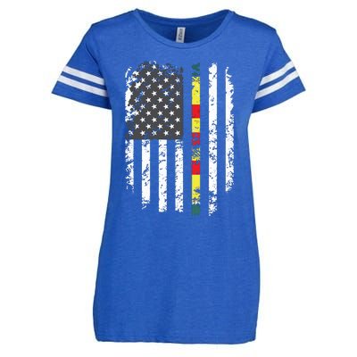 Proud Vietnam Veteran Us Flag Ribbon Father Gift Enza Ladies Jersey Football T-Shirt