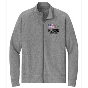 Patriotic Veterans Va Nurse Va Nurse Caring For AmericanS Heroes Stretch Full-Zip Cadet Jacket