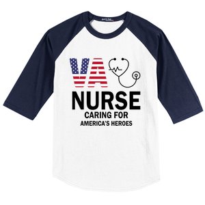 Patriotic Veterans Va Nurse Va Nurse Caring For AmericanS Heroes Baseball Sleeve Shirt