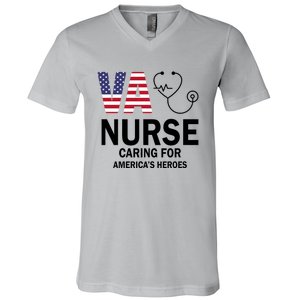 Patriotic Veterans Va Nurse Va Nurse Caring For AmericanS Heroes V-Neck T-Shirt