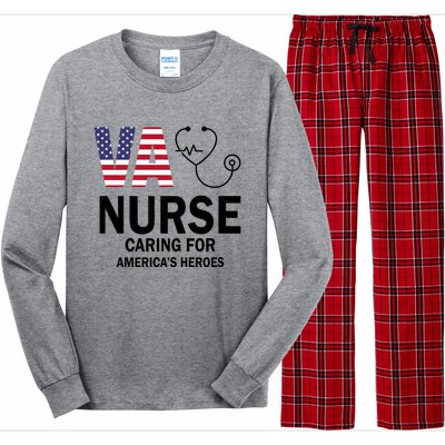 Patriotic Veterans Va Nurse Va Nurse Caring For AmericanS Heroes Long Sleeve Pajama Set