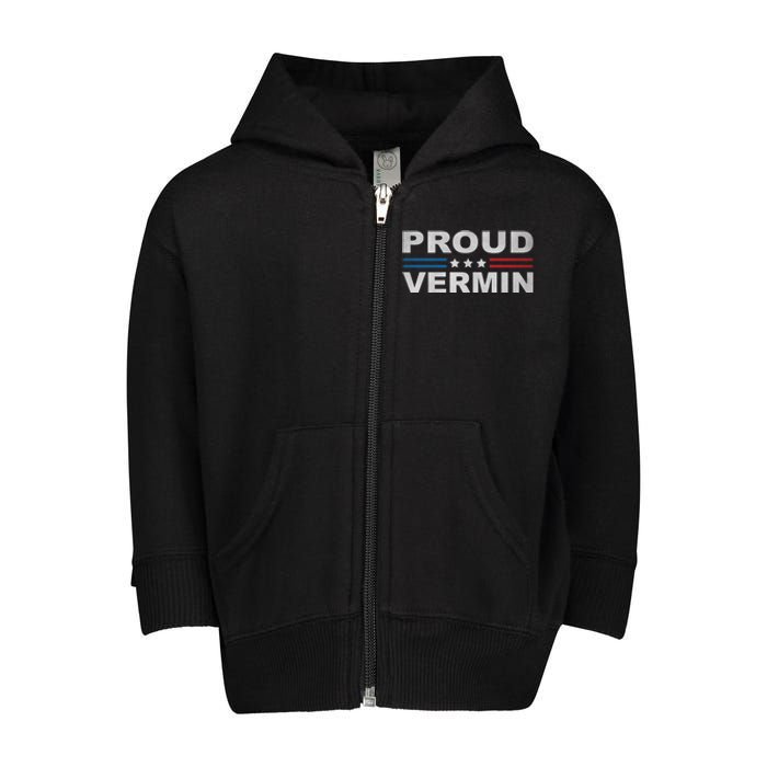 Proud Vermin Vintage Us Flag Toddler Zip Fleece Hoodie