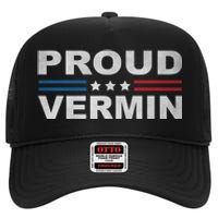 Proud Vermin Vintage Us Flag High Crown Mesh Back Trucker Hat