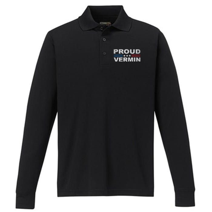 Proud Vermin Vintage Us Flag Performance Long Sleeve Polo