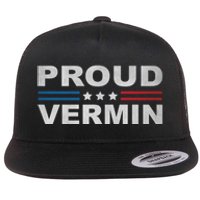 Proud Vermin Vintage Us Flag Flat Bill Trucker Hat